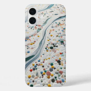 高級カラフル小石スマホケース - エレガント iPhone 16 PLUSケース