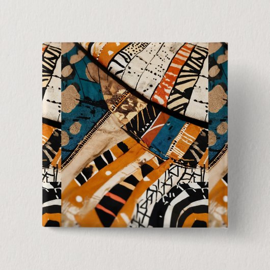 高級カリブの色数々のデザイン 缶バッジ (正面)