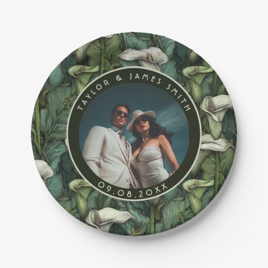 高級カーレリリープレートの結婚式パーティー ペーパープレート (正面)