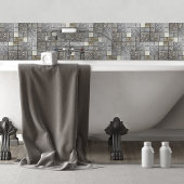 高級ガラス、シェル、およびメタルジオメトリックN1 タイル