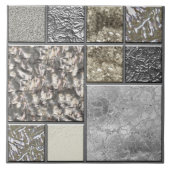 高級ガラス、シェル、および金属ジオメトリックN2 タイル (正面)