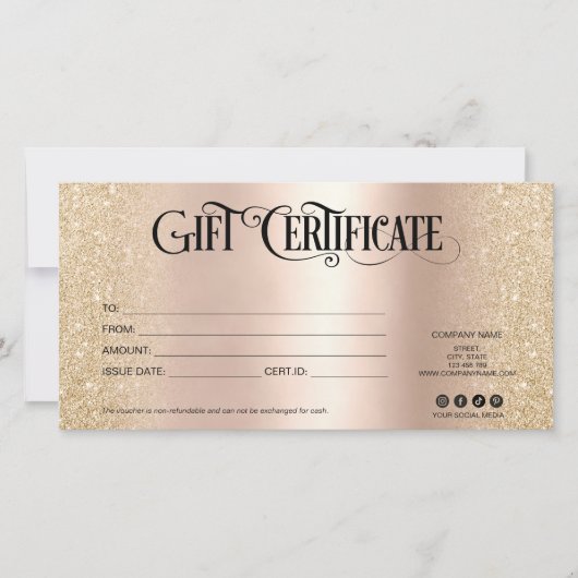 高級ギフトエレガントカード証明書の追加ロゴ (正面)