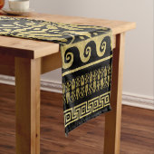 高級ギリシャオーナメントブラック&金ゴールド ショートテーブルランナー (インサイチュ)