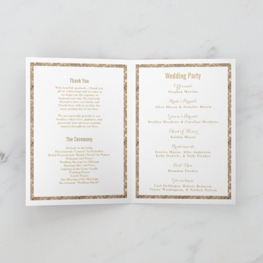 高級クラシーなホワイト金ゴールドグリッターGLAMプログラム プログラム (内部)