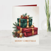 高級クリスマスギフト メリークリスマス ホリデー カード (正面)