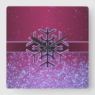 高級クールクリスマススノーフレーククロック スクエア壁時計