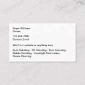 高級クール自動車の詳細名刺 名刺 (裏面)