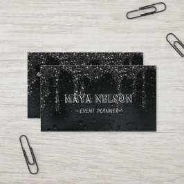 高級クール雨黒の背景 名刺