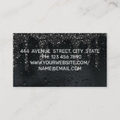 高級クール雨黒の背景 名刺 (裏面)