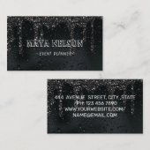 高級クール雨黒の背景 名刺 (正面/裏面)
