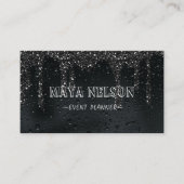 高級クール雨黒の背景 名刺 (正面)