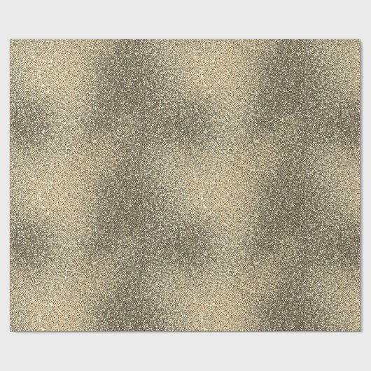 高級グラデーション金ゴールド砂きらめくグリッター勾配 ラッピングペーパー (フラット)