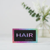 高級グラマエレガントラグラスキラキラの髪ホログラフィー 名刺 (スタンド正面)