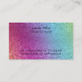 高級グラマエレガントラグラスキラキラの髪ホログラフィー 名刺 (裏面)