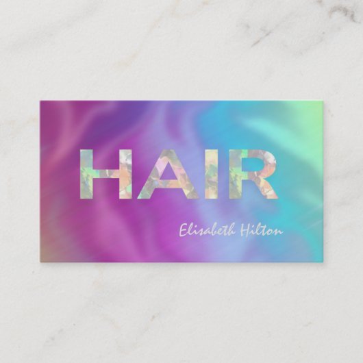 高級グラマエレガントラスカラフルヘア・ホログラフィー 名刺 (正面)