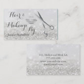 高級グラムエレガントフェイクグリッターヘアとメイクアップ 名刺 (正面/裏面)