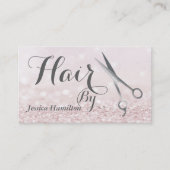 高級グラムエレガントフェイクグリッター銀はさみ 名刺 (正面)