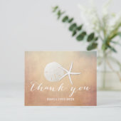 高級グランジヒトデ&サンドドルサンキュー ポストカード (スタンド正面)