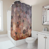 高級グリッターのドットと円 – 暖茶 シャワーカーテン (インサイチュ)