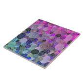 高級グリッタードットと円 – カラフル紫 タイル (側面)