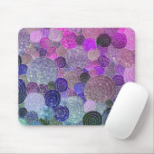 高級グリッタードットと円 – カラフル紫 マウスパッド (マウス)
