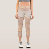 高級グリッターバラ金ゴールド カプリレギンス (正面)