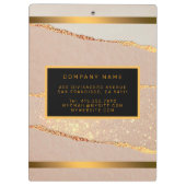 高級グリッターバラ金ゴールド クリップボード (裏面)