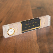 高級グリッターバラ金ゴールド デスクネームプレート (側面)