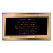 高級グリッターバラ金ゴールド マグネット名刺 (正面)