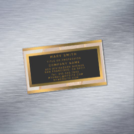 高級グリッターバラ金ゴールド マグネット名刺