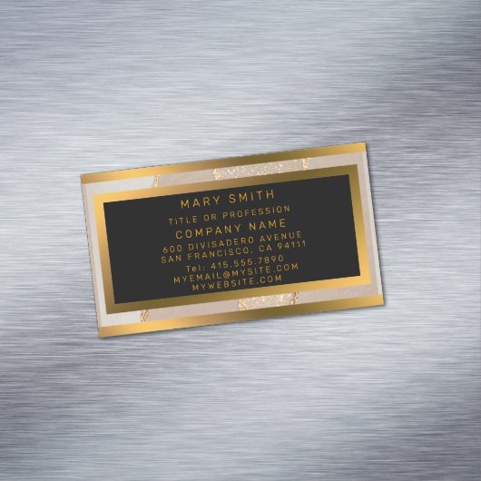 高級グリッターバラ金ゴールド マグネット名刺 (インサイチュ)