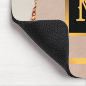 高級グリッターバラ金ゴールド モノグラムの マウスパッド (コーナー)