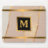 高級グリッターバラ金ゴールド モノグラムの マウスパッド (正面)