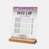 高級グリッター価格表構成と美容師 アクリルサイン (傾斜)