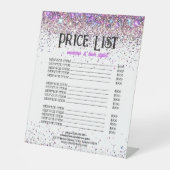 高級グリッター価格表構成と美容師 台座サイン (正面)