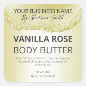 高級グリッター金ゴールドエージェント製品のJARラベル スクエアシール (正面)