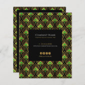 高級グリーンと金ゴールドアールデコパターン (正面/裏面)