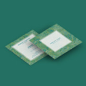 高級グリーンと金ゴールドパーム葉のパターン スクエア名刺