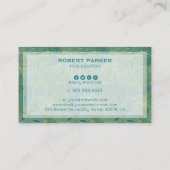 高級グリーンと金ゴールドパーム葉のパターン 名刺 (裏面)