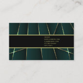 高級グリーンエレガント金ゴールドフェミニン 名刺 (裏面)