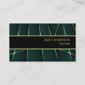 高級グリーンエレガント金ゴールドフェミニン 名刺 (正面)