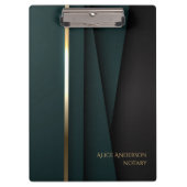 高級グリーンエレガント金ゴールド公シンプル証人グラムパック クリップボード (正面)