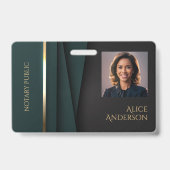 高級グリーン金ゴールドエレガント公証人 バッジ (裏面)