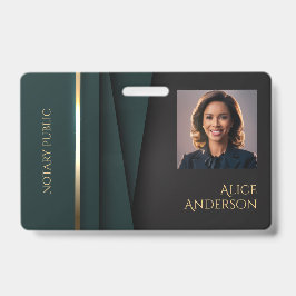 高級グリーン金ゴールドエレガント公証人 バッジ