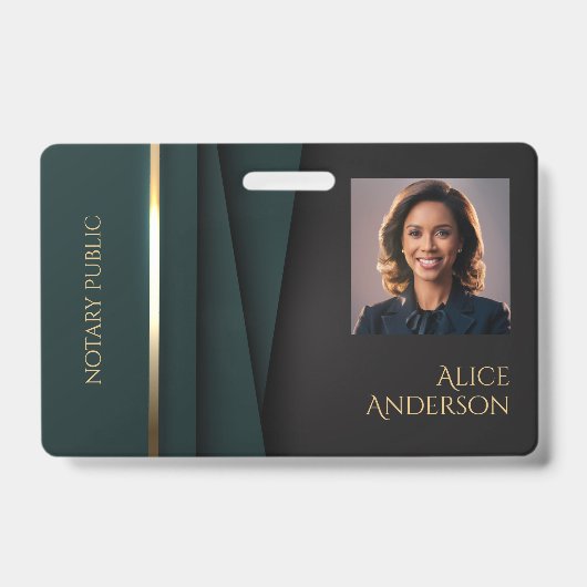 高級グリーン金ゴールドエレガント公証人 バッジ (表面)