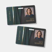 高級グリーン金ゴールドエレガント公証人 バッジ (表裏)