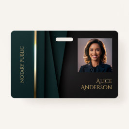 高級グリーン金ゴールドエレガント公証人 バッジ