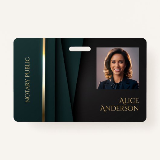 高級グリーン金ゴールドエレガント公証人 バッジ (裏面)