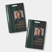 高級グリーン金ゴールドエレガント公証人 バッジ (正面＆裏面)