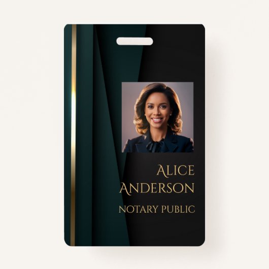 高級グリーン金ゴールドエレガント公証人 バッジ (正面)